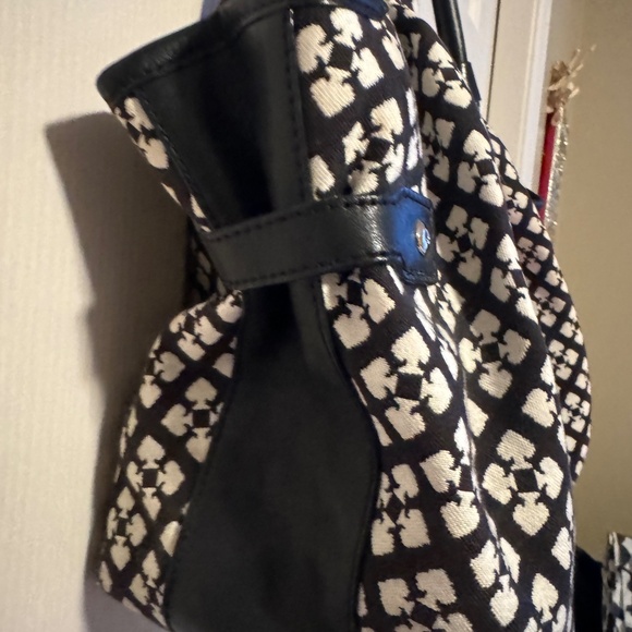Kate Spade Shoulder Bag, Leather and Print, Black/White/Pink - Picture 5 of 10